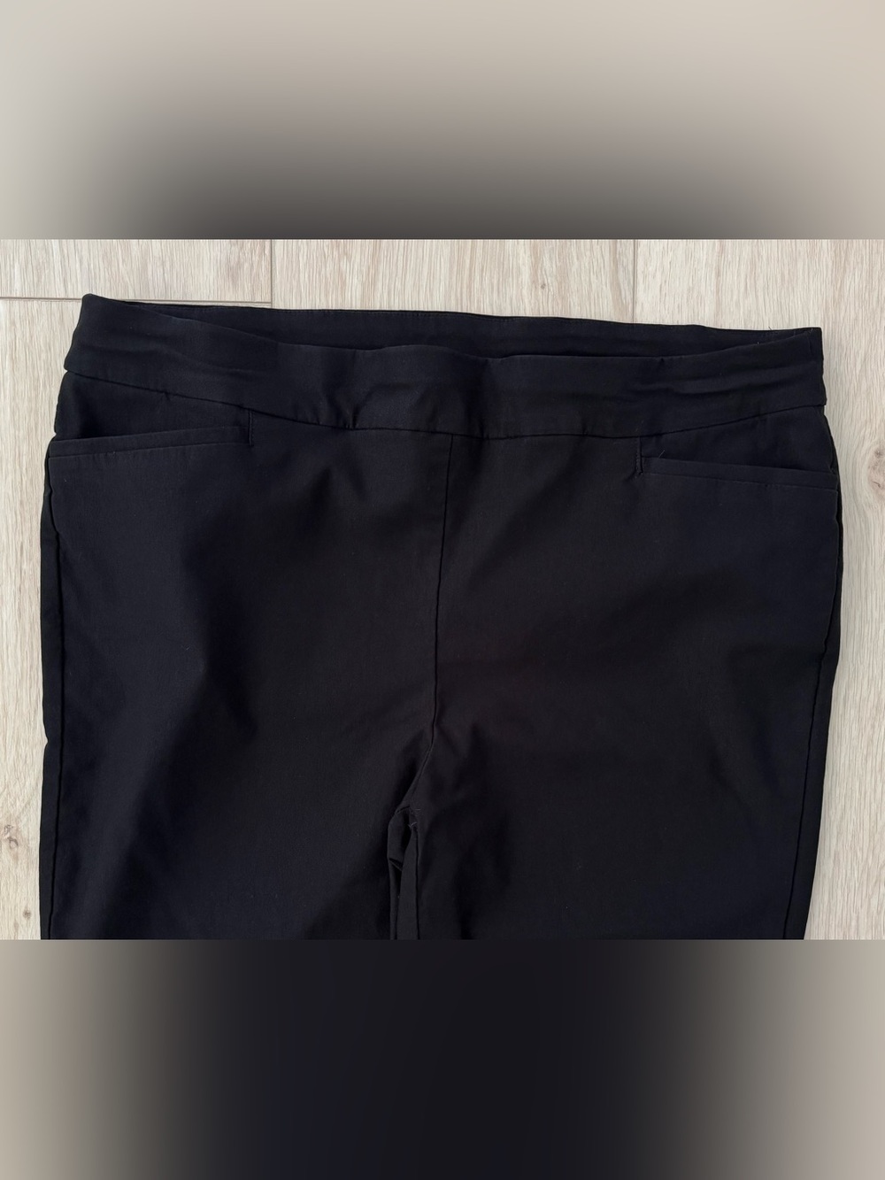 Chico’s Women’s black stretch flat-front straight leg pants 3R / 16 Reg - Picture 4 of 12